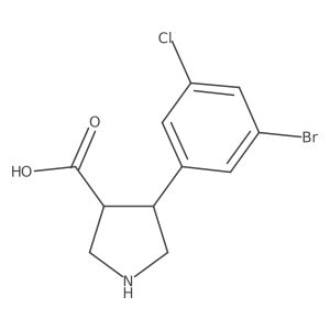 4-(3-Bromo-5-chlorophenyl)pyrrolidine-3-carboxylic acid结构式