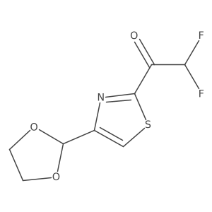1-[4-(1,3-Dioxolan-2-yl)-1,3-thiazol-2-yl]-2,2-difluoroethan-1-one结构式