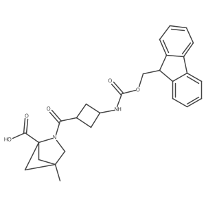 2-[3-({[(9H-fluoren-9-yl)methoxy]carbonyl}amino)cyclobutanecarbonyl]-4-methyl-2-azabicyclo[2.1.1]hexane-1-carboxylic acid Structure