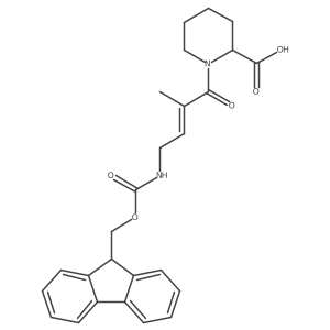 (2R)-1-[4-({[(9H-fluoren-9-yl)methoxy]carbonyl}amino)-2-methylbut-2-enoyl]piperidine-2-carboxylic acid结构式