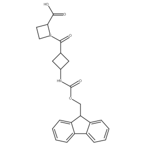 1-[3-({[(9H-fluoren-9-yl)methoxy]carbonyl}amino)cyclobutanecarbonyl]azetidine-2-carboxylic acid结构式