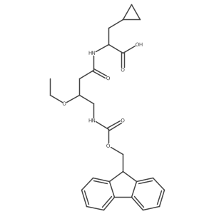 (2S)-3-cyclopropyl-2-[3-ethoxy-4-({[(9H-fluoren-9-yl)methoxy]carbonyl}amino)butanamido]propanoic acid结构式