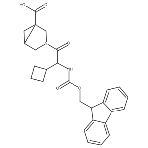 3-[2-cyclobutyl-2-({[(9H-fluoren-9-yl)methoxy]carbonyl}amino)acetyl]-3-azabicyclo[3.1.0]hexane-1-carboxylic acid结构式