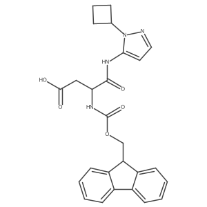 3-[(1-cyclobutyl-1H-pyrazol-5-yl)carbamoyl]-3-({[(9H-fluoren-9-yl)methoxy]carbonyl}amino)propanoic acid结构式