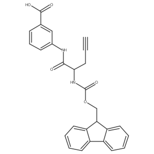 3-[2-({[(9H-fluoren-9-yl)methoxy]carbonyl}amino)pent-4-ynamido]benzoic acid结构式