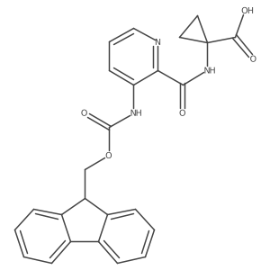 1-[3-({[(9H-fluoren-9-yl)methoxy]carbonyl}amino)pyridine-2-amido]cyclopropane-1-carboxylic acid Structure