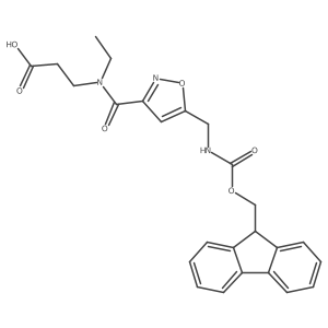 3-(N-ethyl-1-{5-[({[(9H-fluoren-9-yl)methoxy]carbonyl}amino)methyl]-1,2-oxazol-3-yl}formamido)propanoic acid Structure