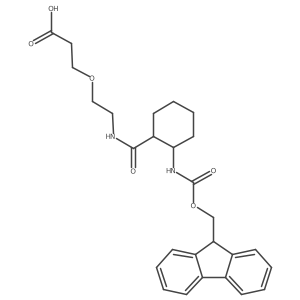 3-(2-{[2-({[(9H-fluoren-9-yl)methoxy]carbonyl}amino)cyclohexyl]formamido}ethoxy)propanoic acid结构式