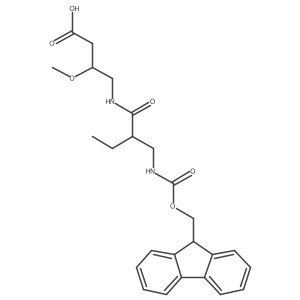 4-{2-[({[(9H-fluoren-9-yl)methoxy]carbonyl}amino)methyl]butanamido}-3-methoxybutanoic acid结构式