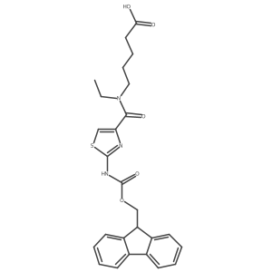5-{N-ethyl-1-[2-({[(9H-fluoren-9-yl)methoxy]carbonyl}amino)-1,3-thiazol-4-yl]formamido}pentanoic acid Structure