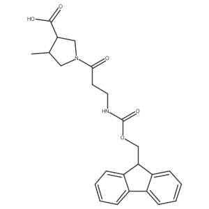 rac-(3R,4R)-1-[3-({[(9H-fluoren-9-yl)methoxy]carbonyl}amino)propanoyl]-4-methylpyrrolidine-3-carboxylic acid结构式