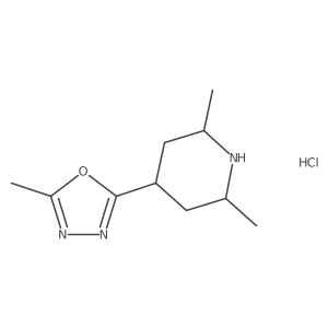 (2R,4r,6S)-2,6-dimethyl-4-(5-methyl-1,3,4-oxadiazol-2-yl)piperidine hydrochloride Structure