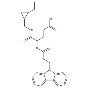 rac-4-({[(1R,2R)-2-ethylcyclopropyl]methyl}carbamoyl)-4-({[(9H-fluoren-9-yl)methoxy]carbonyl}amino)butanoic acid结构式