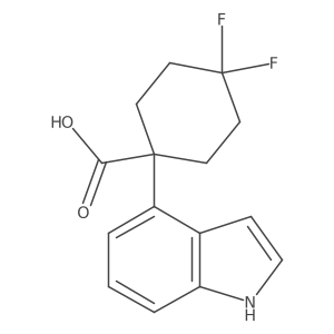 4,4-difluoro-1-(1H-indol-4-yl)cyclohexane-1-carboxylic acid Structure