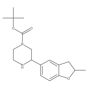 Tert-butyl 3-(2-methyl-2,3-dihydro-1-benzofuran-5-yl)piperazine-1-carboxylate结构式