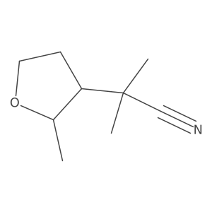 2-Methyl-2-(2-methyloxolan-3-yl)propanenitrile结构式