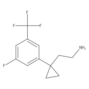 2-{1-[3-Fluoro-5-(trifluoromethyl)phenyl]cyclopropyl}ethan-1-amine结构式