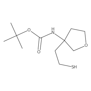 tert-butyl N-[3-(2-sulfanylethyl)oxolan-3-yl]carbamate Structure