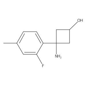 3-Amino-3-(2-fluoro-4-methylphenyl)cyclobutan-1-ol Structure