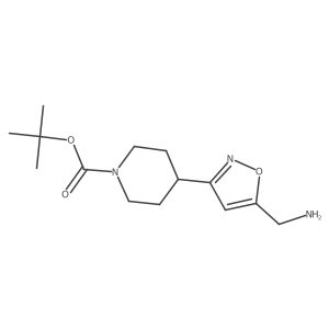 Tert-butyl 4-[5-(aminomethyl)-1,2-oxazol-3-yl]piperidine-1-carboxylate结构式