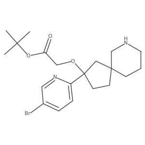 Tert-butyl 2-{[2-(5-bromopyridin-2-yl)-7-azaspiro[4.5]decan-2-yl]oxy}acetate结构式