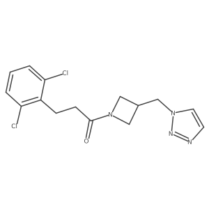 3-(2,6-Dichlorophenyl)-1-[3-(triazol-1-ylmethyl)azetidin-1-yl]propan-1-one结构式