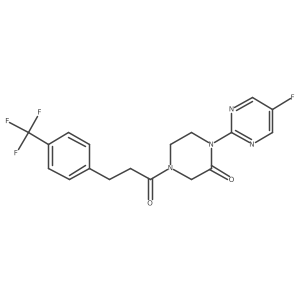 1-(5-Fluoropyrimidin-2-yl)-4-{3-[4-(trifluoromethyl)phenyl]propanoyl}piperazin-2-one Structure