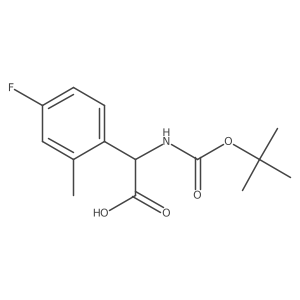 (R)-2-((tert-Butoxycarbonyl)amino)-2-(4-fluoro-2-methylphenyl)acetic acid结构式