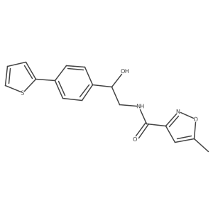 N-[2-Hydroxy-2-(4-thiophen-2-ylphenyl)ethyl]-5-methyl-1,2-oxazole-3-carboxamide结构式