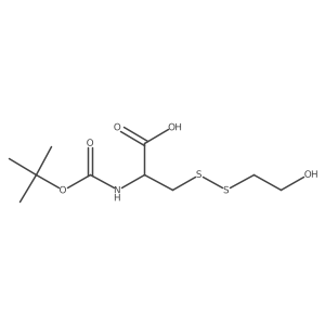(2R)-2-{[(tert-butoxy)carbonyl]amino}-3-[(2-hydroxyethyl)disulfanyl]propanoic acid结构式