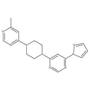 4-Methyl-6-[4-(6-pyrazol-1-ylpyrimidin-4-yl)piperazin-1-yl]pyrimidine Structure