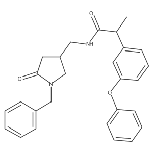 N-[(1-benzyl-5-oxopyrrolidin-3-yl)methyl]-2-(3-phenoxyphenyl)propanamide结构式