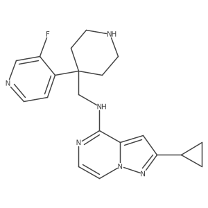 2-Cyclopropyl-N-((4-(3-fluoropyridin-4-yl)piperidin-4-yl)methyl)pyrazolo[1,5-a]pyrazin-4-amine Structure