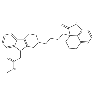 1,2,3,4-Tetrahydro-N-methyl-2-(4-((2aS)-1,2,4,5-tetrahydro-2-oxobenz(cd)indol-2a(3H)-yl)butyl)-9H-pyrido(3,4-b)indole-9-acetamide结构式