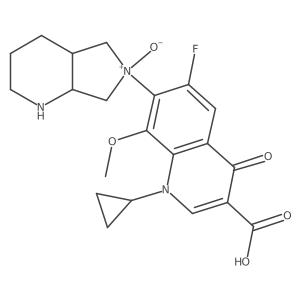 (4AS,7aS)-6-(3-carboxy-1-cyclopropyl-6-fluoro-8-methoxy-4-oxo-1,4-dihydroquinolin-7-yl)octahydro-1H-pyrrolo[3,4-b]pyridine 6-oxide Structure
