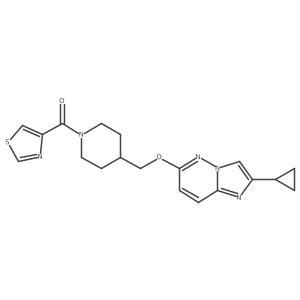 4-[({2-Cyclopropylimidazo[1,2-b]pyridazin-6-yl}oxy)methyl]-1-(1,3-thiazole-4-carbonyl)piperidine Structure