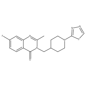 7-Fluoro-2-methyl-3-{[1-(1,3,4-thiadiazol-2-yl)piperidin-4-yl]methyl}-3,4-dihydroquinazolin-4-one Structure