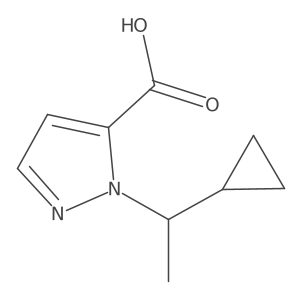 1-(1-Cyclopropylethyl)-1H-pyrazole-5-carboxylic acid Structure