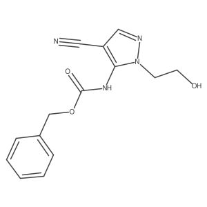 benzyl N-[4-cyano-1-(2-hydroxyethyl)-1H-pyrazol-5-yl]carbamate Structure