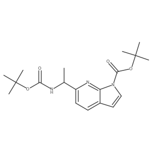 tert-Butyl (R)-6-(1-((tert-butoxycarbonyl)amino)ethyl)-1H-pyrrolo[2,3-b]pyridine-1-carboxylate结构式