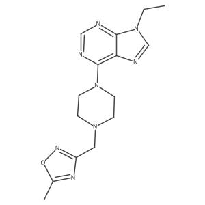 9-ethyl-6-{4-[(5-methyl-1,2,4-oxadiazol-3-yl)methyl]piperazin-1-yl}-9H-purine Structure