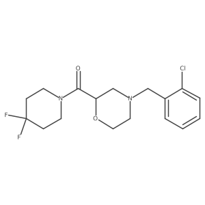 4-[(2-Chlorophenyl)methyl]-2-(4,4-difluoropiperidine-1-carbonyl)morpholine结构式