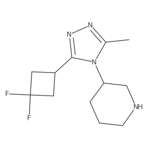 3-(3-(3,3-Difluorocyclobutyl)-5-methyl-4H-1,2,4-triazol-4-yl)piperidine Structure