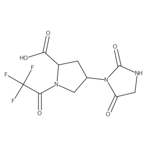 (2S,4S)-4-(2,5-dioxoimidazolidin-1-yl)-1-(2,2,2-trifluoroacetyl)pyrrolidine-2-carboxylic acid结构式