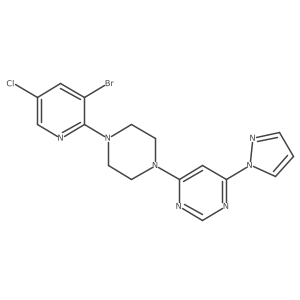4-[4-(3-bromo-5-chloropyridin-2-yl)piperazin-1-yl]-6-(1H-pyrazol-1-yl)pyrimidine Structure
