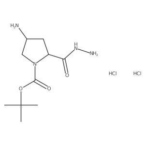 (2S,4S)-tert-Butyl 2-(hydrazinecarbonyl)-4-aminopyrrolidine-1-carboxylate dihydrochloride结构式