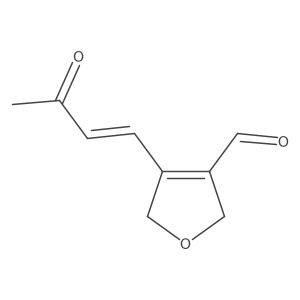 2,5-Dihydro-4-[(1E)-3-oxo-1-buten-1-yl]-3-furancarboxaldehyde结构式