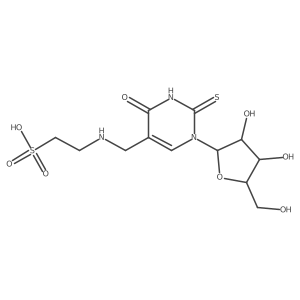 2-(((1-((2R,3R,4S,5R)-3,4-Dihydroxy-5-(hydroxymethyl)tetrahydrofuran-2-yl)-4-oxo-2-thioxo-1,2,3,4-tetrahydropyrimidin-5-yl)methyl)amino)ethanesulfonic acid结构式