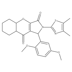 1-(2,5-dimethoxyphenyl)-2-(4,5-dimethyl-1,3-thiazol-2-yl)-4a,5,6,7,8,8a-hexahydro-1H-chromeno[2,3-c]pyrrole-3,9-dione Structure