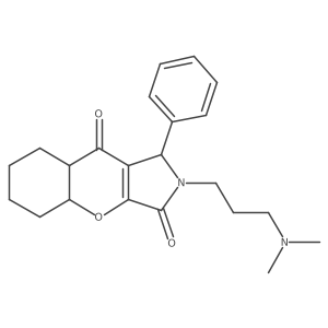 2-[3-(dimethylamino)propyl]-1-phenyl-4a,5,6,7,8,8a-hexahydro-1H-chromeno[2,3-c]pyrrole-3,9-dione结构式